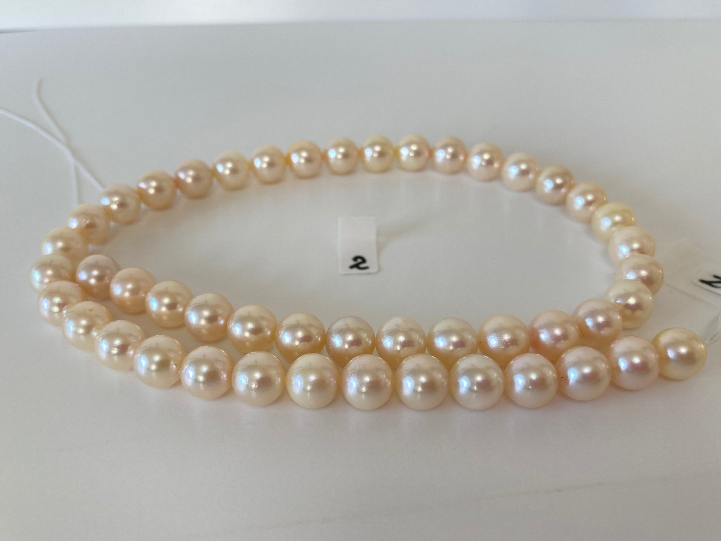 8.5-9mm Japanese Yellow Akoya Pearl Beads, Genuine Akoya Pearl, Full Strand, 40cm , 15.7", Salt water pearl