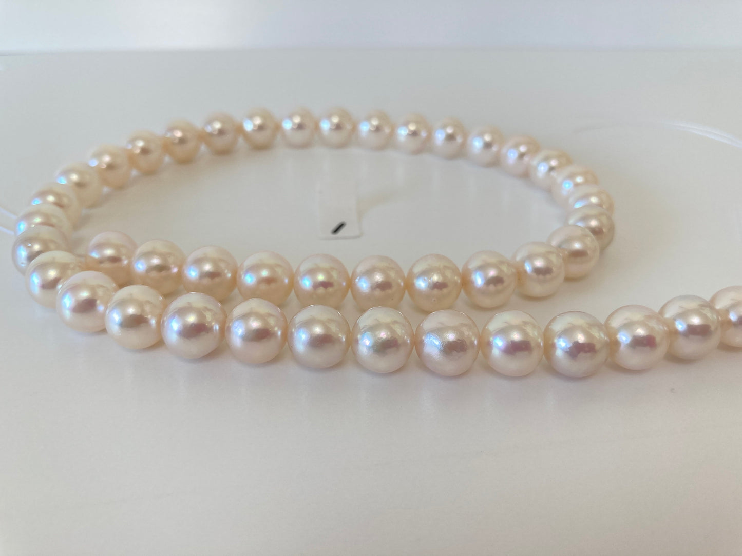 9-9.5mm Japanese Cream White Akoya Pearl, Genuine Akoya Pearl, Full Strand, 40cm , 16", Salt water pearl