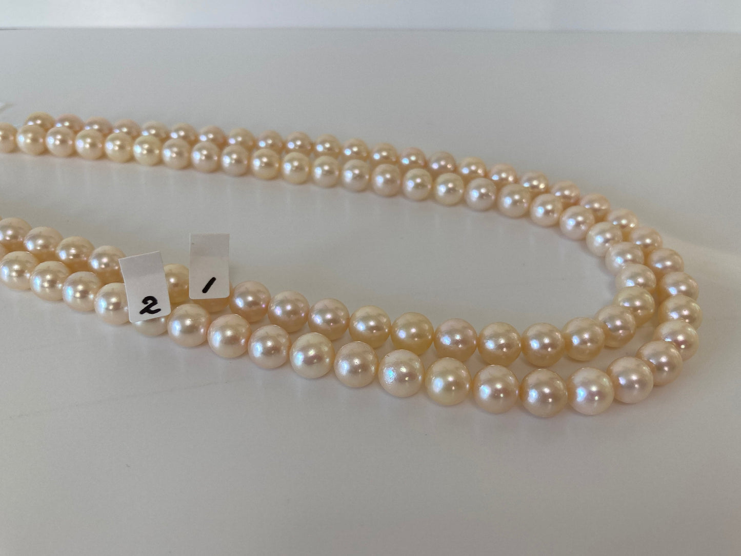 8.5-9mm Japanese Yellow Akoya Pearl Beads, Genuine Akoya Pearl, Full Strand, 40cm , 15.7", Salt water pearl