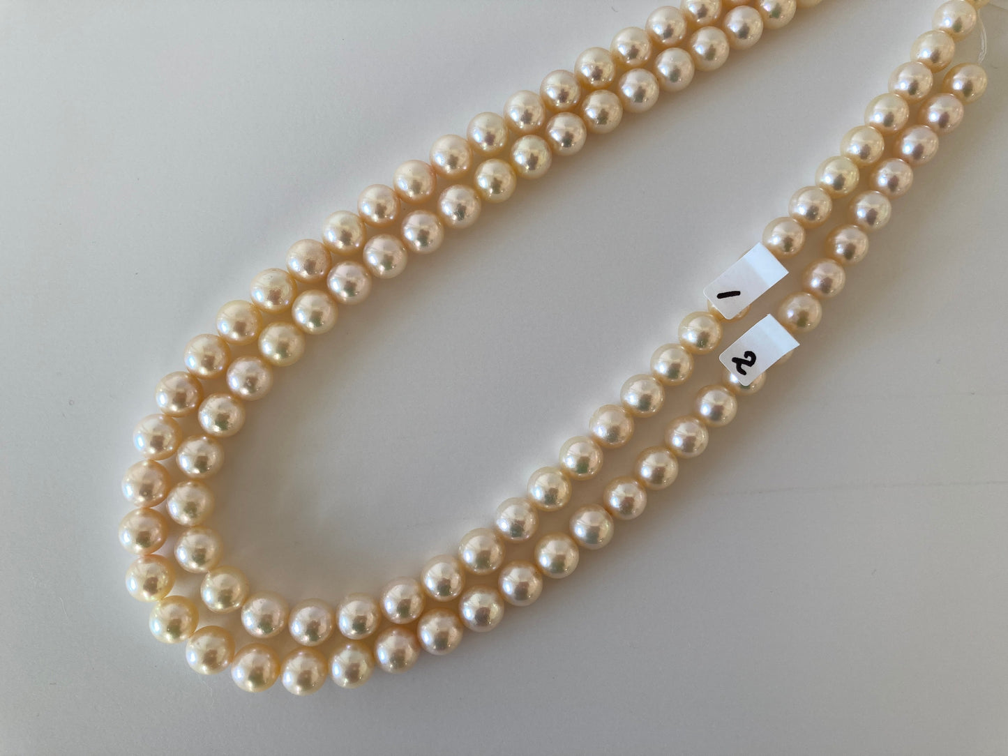 8.5-9mm Japanese Yellow Akoya Pearl Beads, Genuine Akoya Pearl, Full Strand, 40cm , 15.7", Salt water pearl