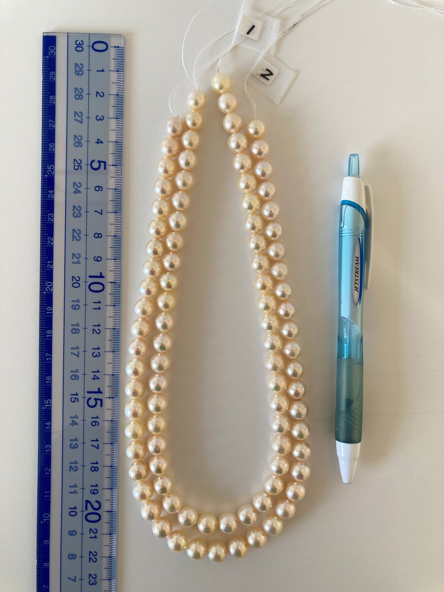 8.5-9mm Japanese Yellow Akoya Pearl Beads, Genuine Akoya Pearl, Full Strand, 40cm , 15.7", Salt water pearl