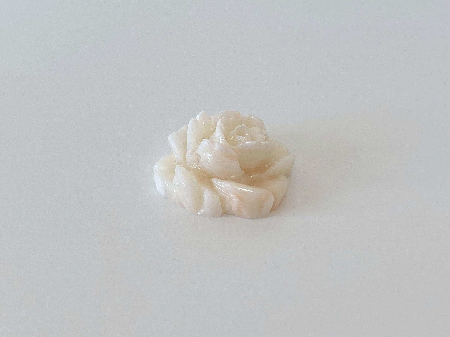 Natural Deep Sea Coral Rose Carving Loose, Natural Pale White/Slightly  Pink Coral, 32x26mm, Flat Back, For Jewelry Making, Hand Carved