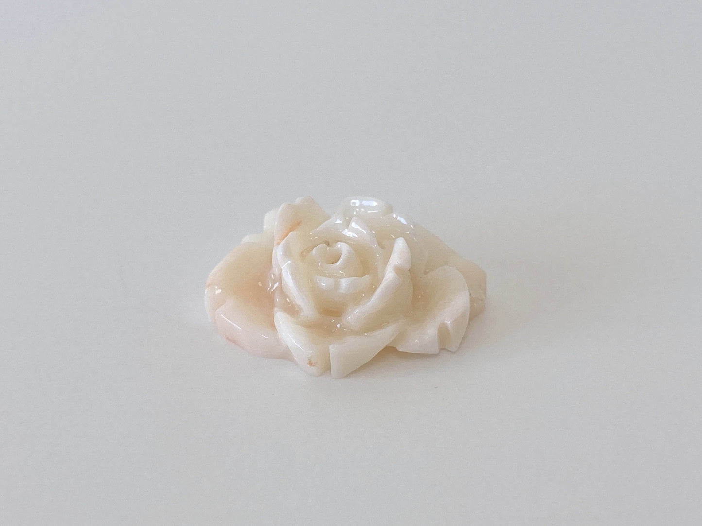 Natural Deep Sea Coral Rose Carving Loose, Natural Pale White/Slightly  Pink Coral, 32x26mm, Flat Back, For Jewelry Making, Hand Carved