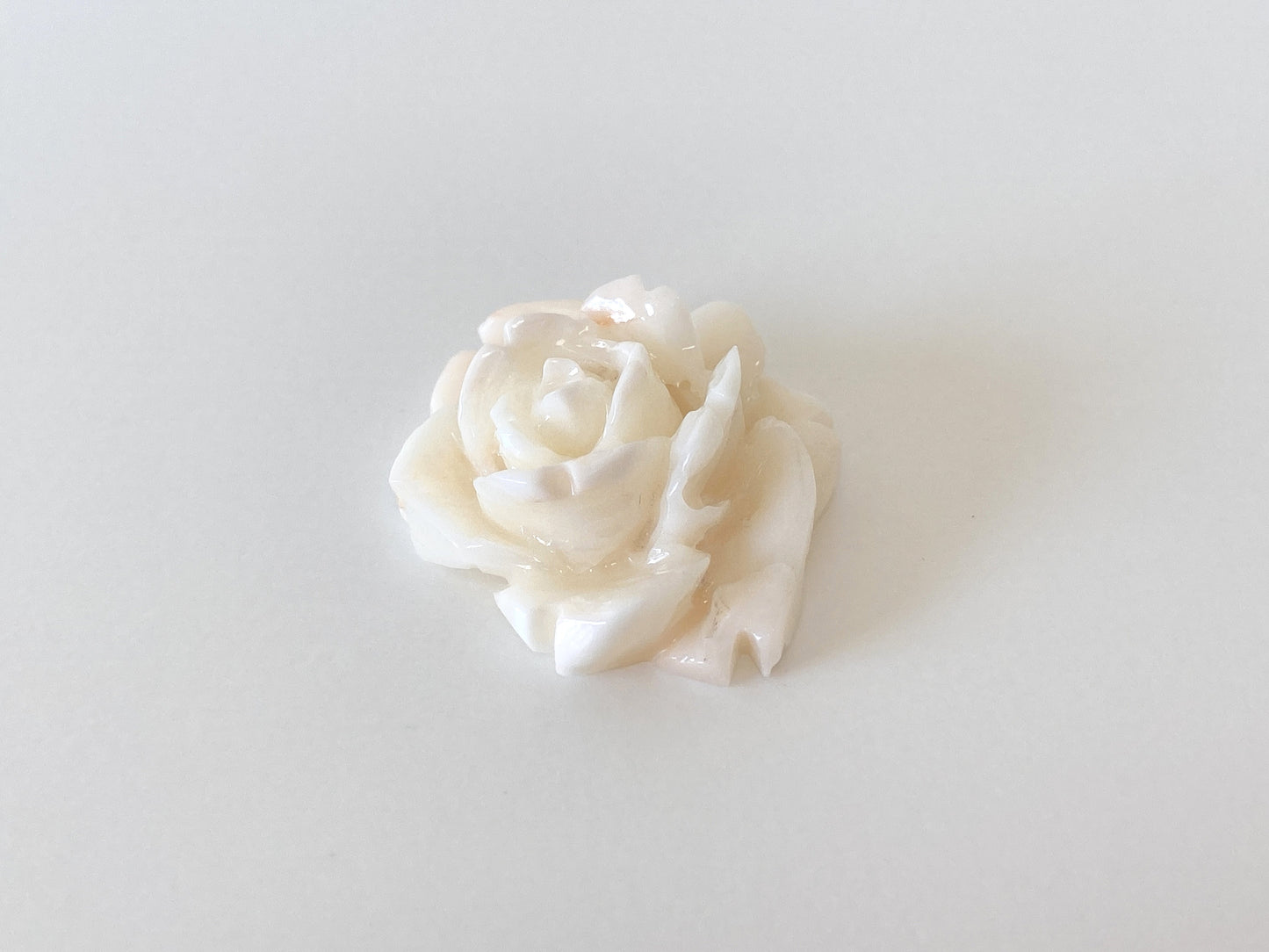 Natural Deep Sea Coral Rose Carving Loose, Natural Pale White/Slightly  Pink Coral, 32x26mm, Flat Back, For Jewelry Making, Hand Carved