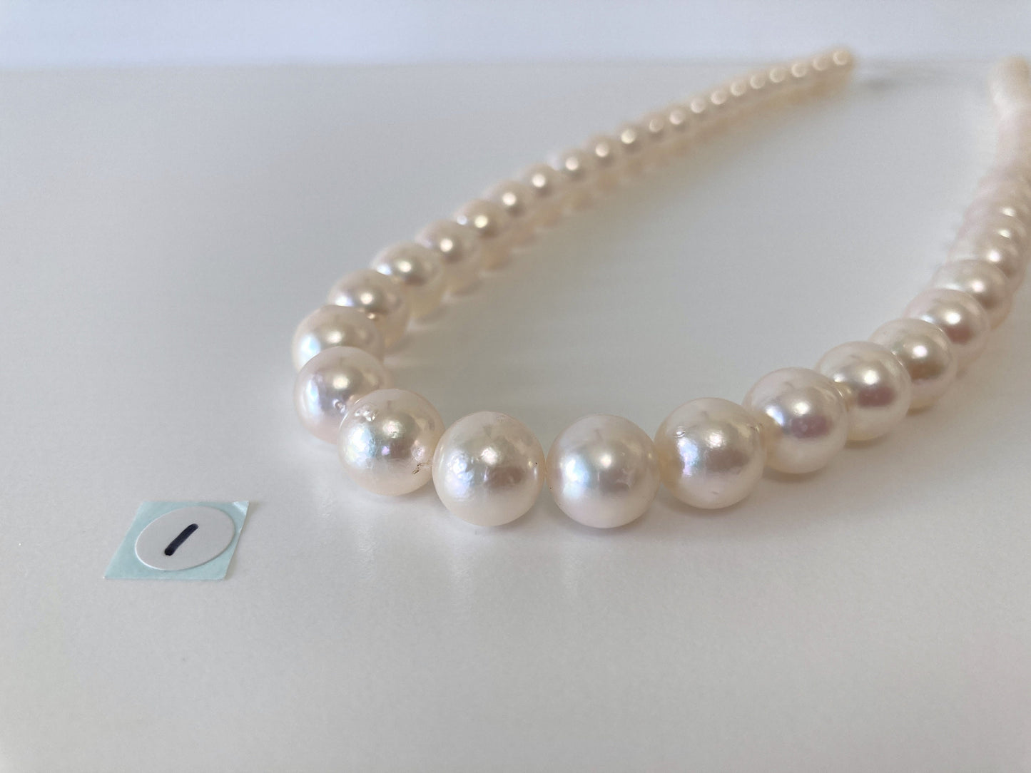 9-9.5mm Japanese White Akoya Pearl Beads, Genuine Akoya Pearl, Full Strand, 40cm , 15.7", Salt water pearl