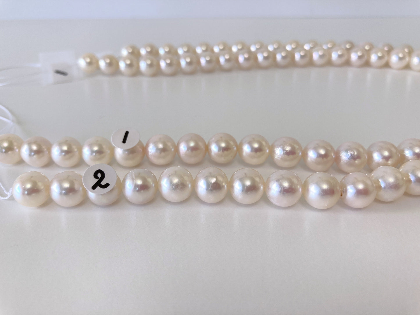 9-9.5mm Japanese White Akoya Pearl Beads, Genuine Akoya Pearl, Full Strand, 40cm , 15.7", Salt water pearl