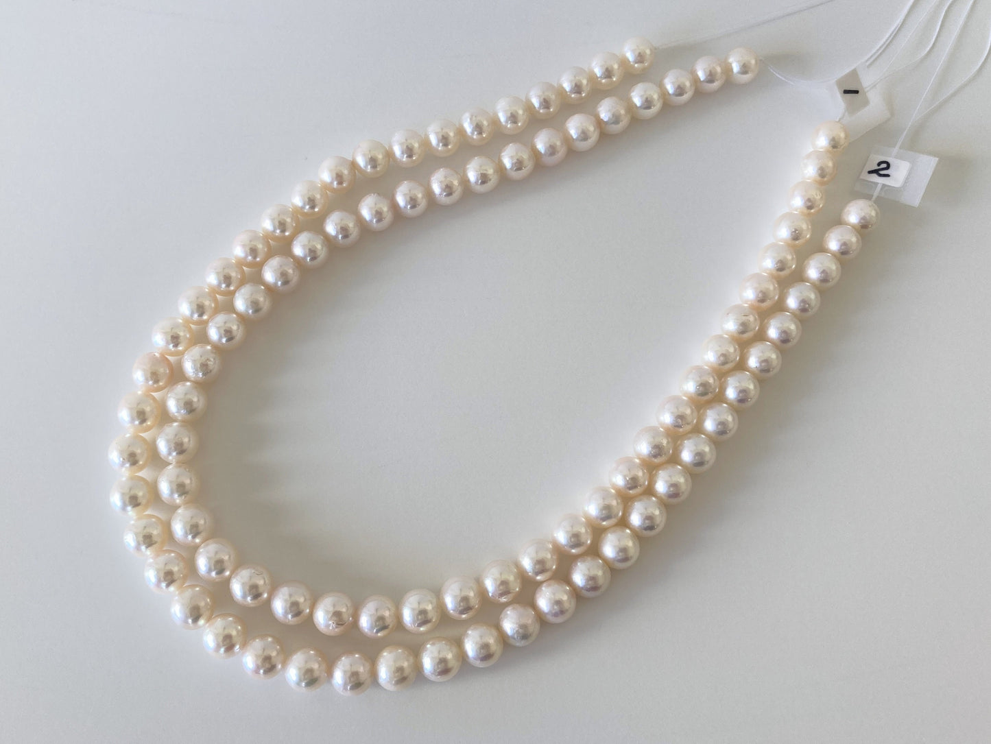 9-9.5mm Japanese White Akoya Pearl Beads, Genuine Akoya Pearl, Full Strand, 40cm , 15.7", Salt water pearl