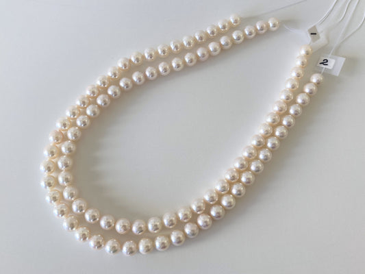 9-9.5mm Japanese White Akoya Pearl Beads, Genuine Akoya Pearl, Full Strand, 40cm , 16", Salt water pearl