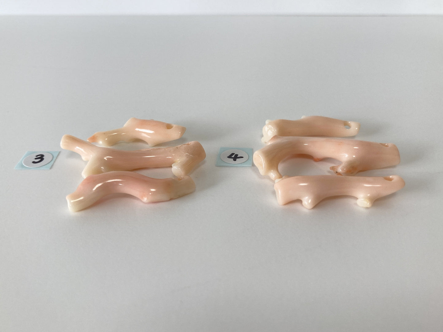 Value-priced Natural Pink Coral Branch Loose, Set of 3 pieces, Natural Deep Sea MidwayCoral Branch, Genuine Precious Coral