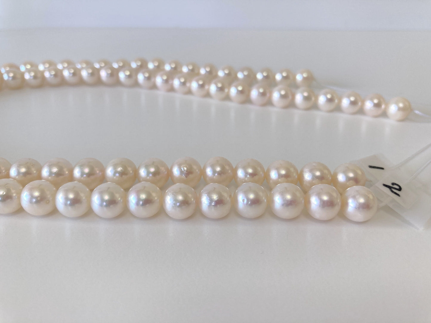 9-9.5mm Japanese White Akoya Pearl Beads, Genuine Akoya Pearl, Full Strand, 40cm , 15.7", Salt water pearl