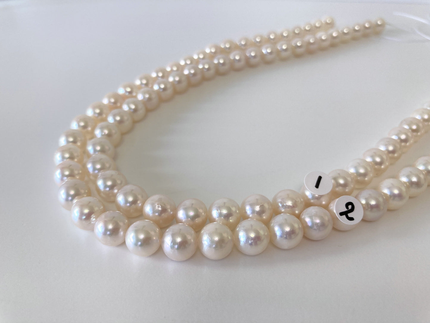 9-9.5mm Japanese White Akoya Pearl Beads, Genuine Akoya Pearl, Full Strand, 40cm , 15.7", Salt water pearl