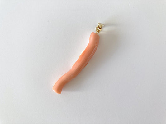 Natural Deep Sea Coral Branch Pendant, Natural Pink Color Coral Branch Pendant, Natural color, Silver bail (Gold-plated)