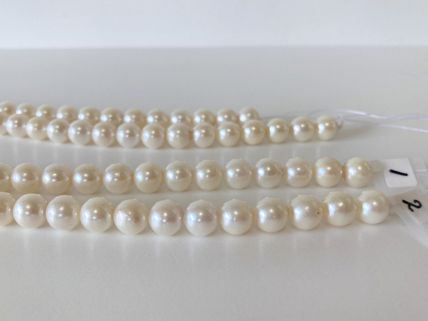 8.5-9mm Japanese White Akoya Pearl Beads, Genuine Akoya Pearl, Full Strand, 40cm , 16", Cultured Salt water pearl