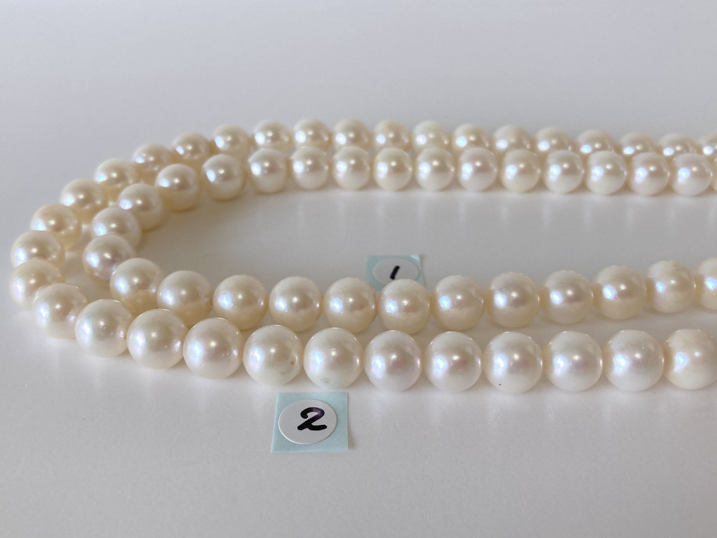 8.5-9mm Japanese White Akoya Pearl Beads, Genuine Akoya Pearl, Full Strand, 40cm , 16", Cultured Salt water pearl