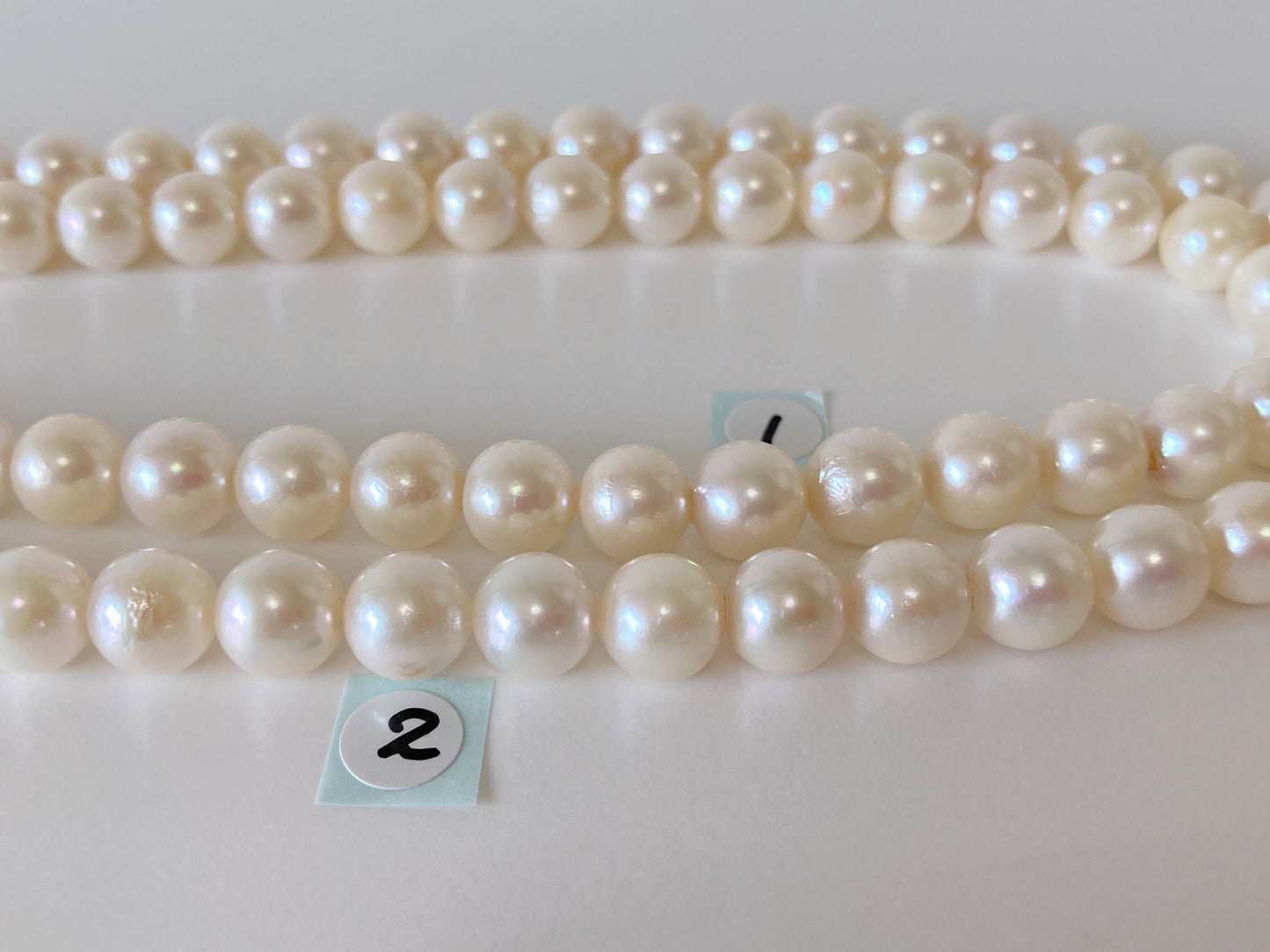 8.5-9mm Japanese White Akoya Pearl Beads, Genuine Akoya Pearl, Full Strand, 40cm , 16", Cultured Salt water pearl