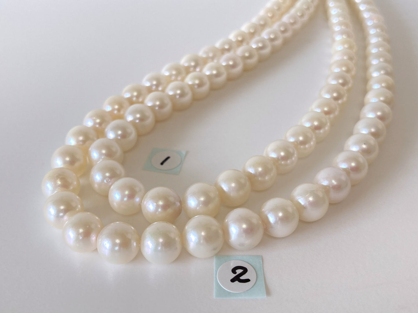 8.5-9mm Japanese White Akoya Pearl Beads, Genuine Akoya Pearl, Full Strand, 40cm , 16", Cultured Salt water pearl