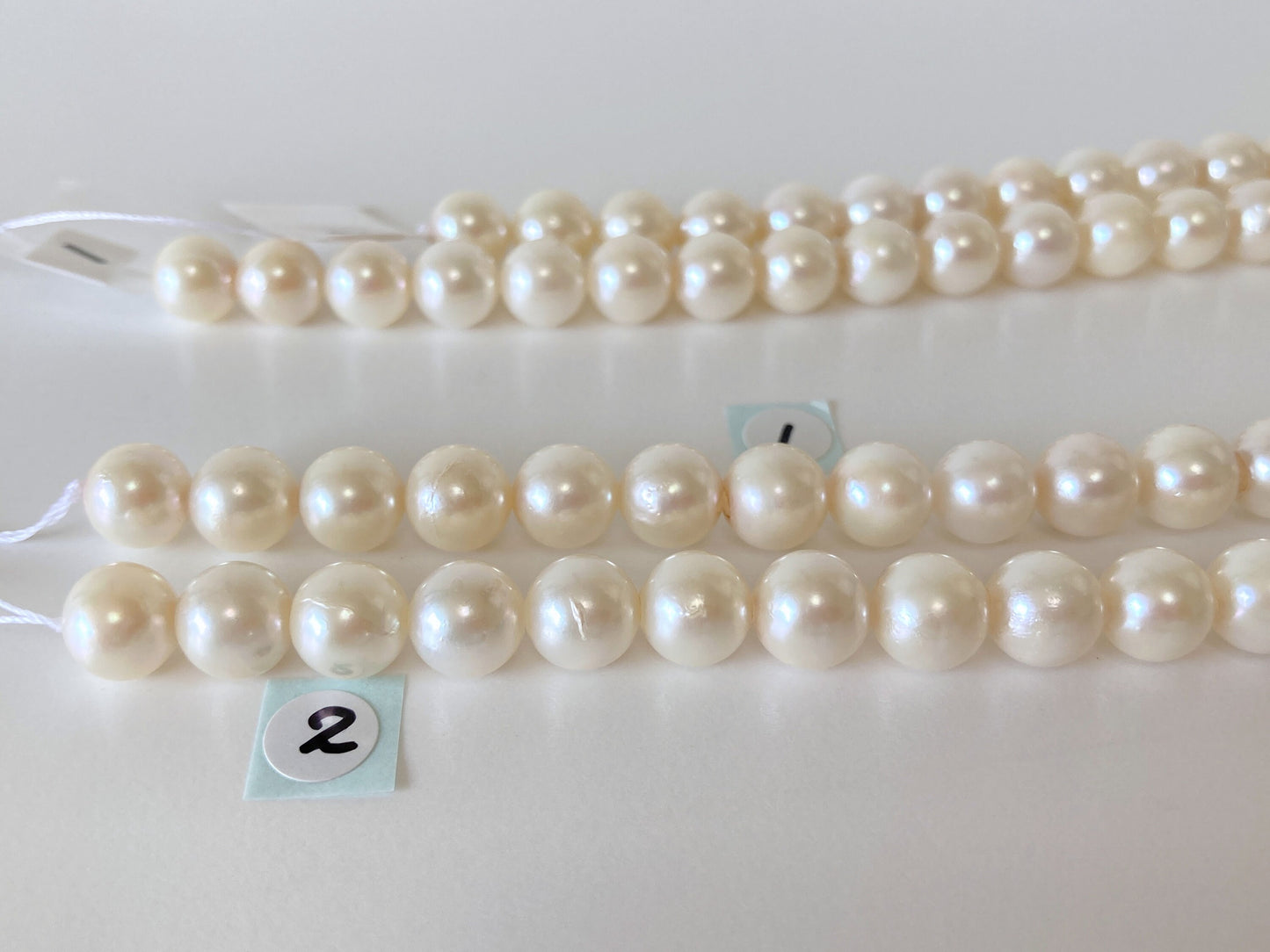 8.5-9mm Japanese White Akoya Pearl Beads, Genuine Akoya Pearl, Full Strand, 40cm , 16", Cultured Salt water pearl