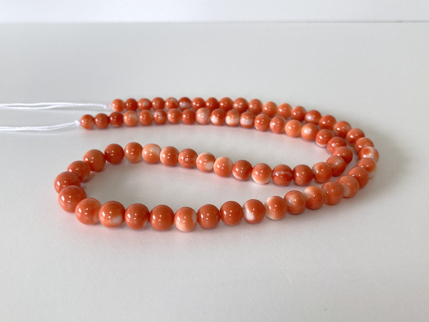 Natural Momo Coral 5.1-7.6mm round beads strand, 16inches, 41cm, Orange Coral for jewelry making, Natural color