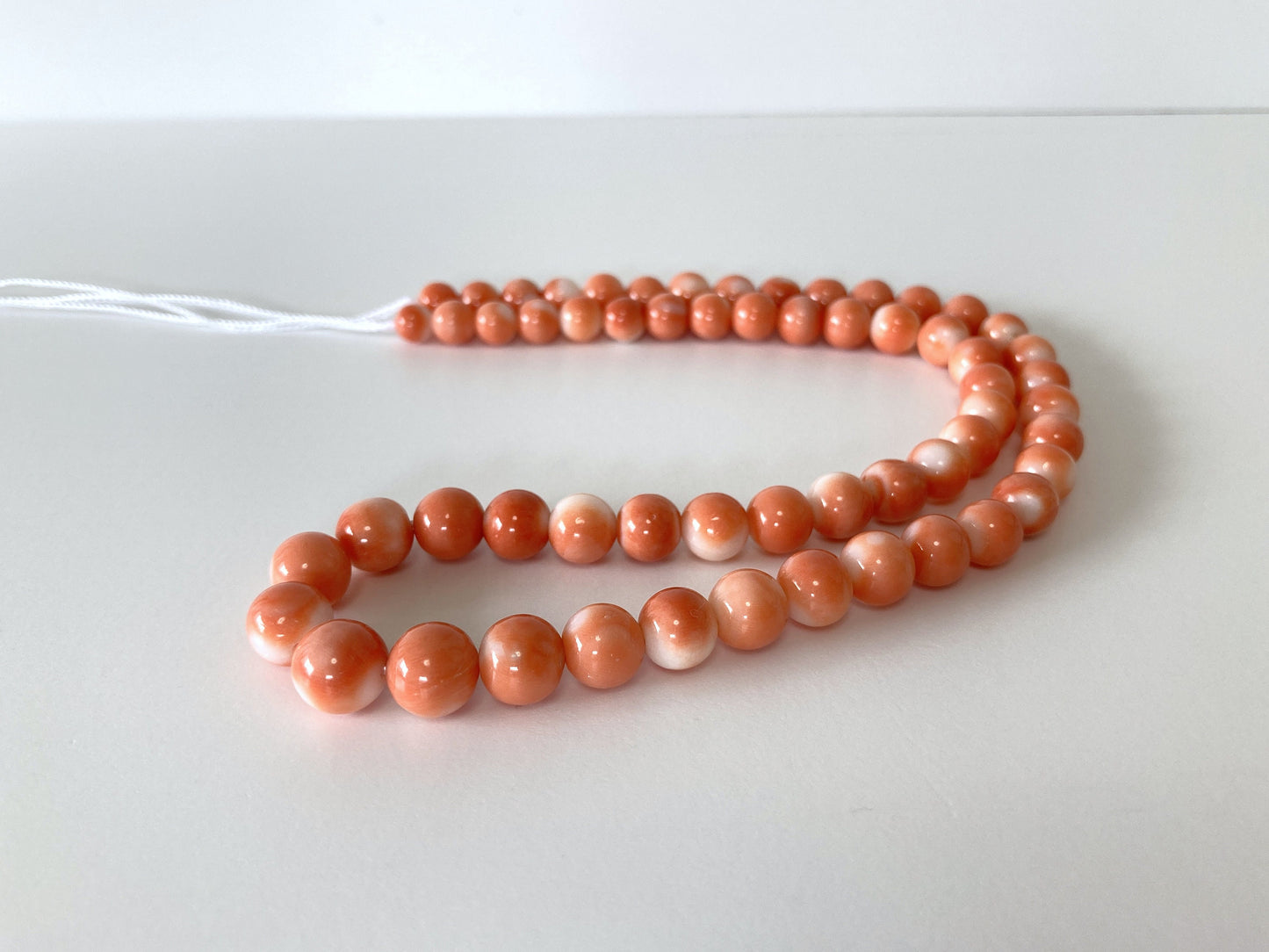 Natural Momo Coral 5.7-9mm round beads strand, 16inches, 41cm, Orange Coral for jewelry making, Natural color