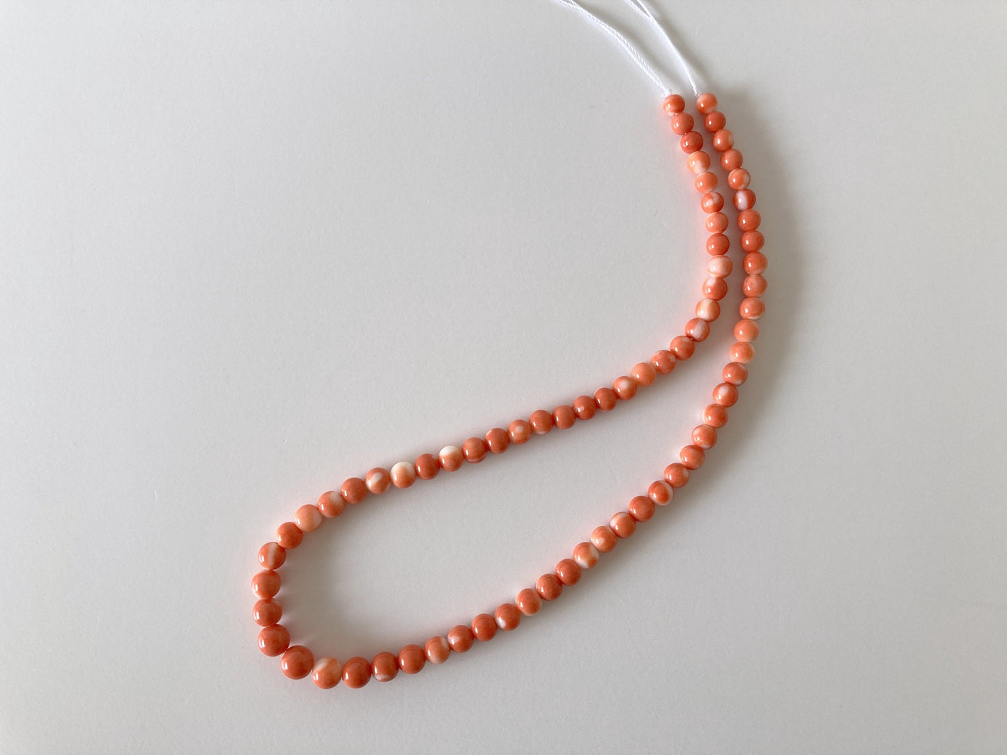 Natural Momo Coral 5.1-7.6mm round beads strand, 16inches, 41cm, Orange Coral for jewelry making, Natural color