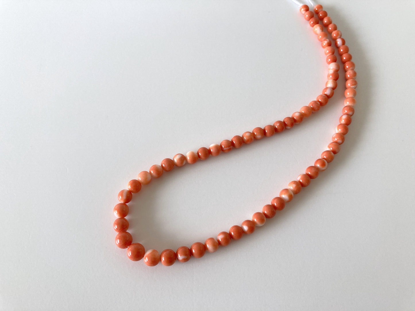 Natural Momo Coral 5.1-7.6mm round beads strand, 16inches, 41cm, Orange Coral for jewelry making, Natural color