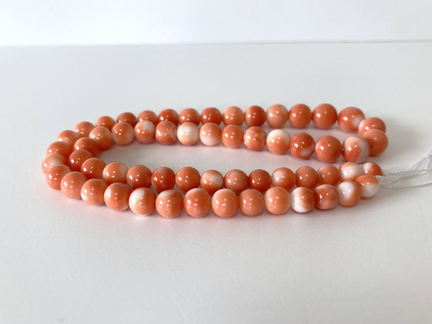 Natural Momo Coral 5.7-9mm round beads strand, 16inches, 41cm, Orange Coral for jewelry making, Natural color