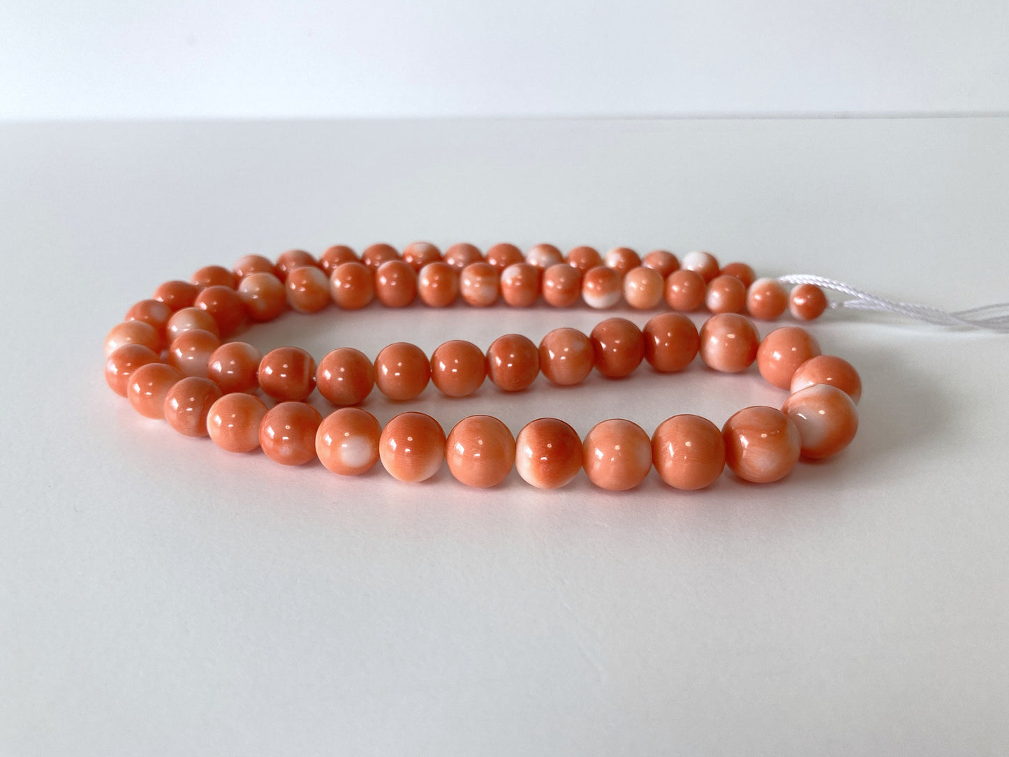 Natural Momo Coral 5.7-9mm round beads strand, 16inches, 41cm, Orange Coral for jewelry making, Natural color