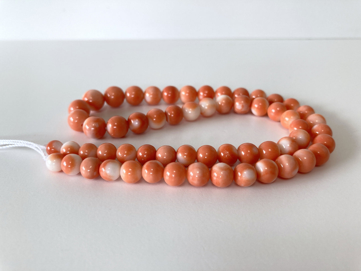 Natural Momo Coral 5.7-9mm round beads strand, 16inches, 41cm, Orange Coral for jewelry making, Natural color