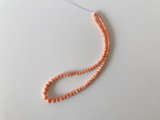 Natural Momo Coral 4.3-7.1mm round beads strand, 14.7inches, 37.5cm, Orange coral for jewelry making, Natural color