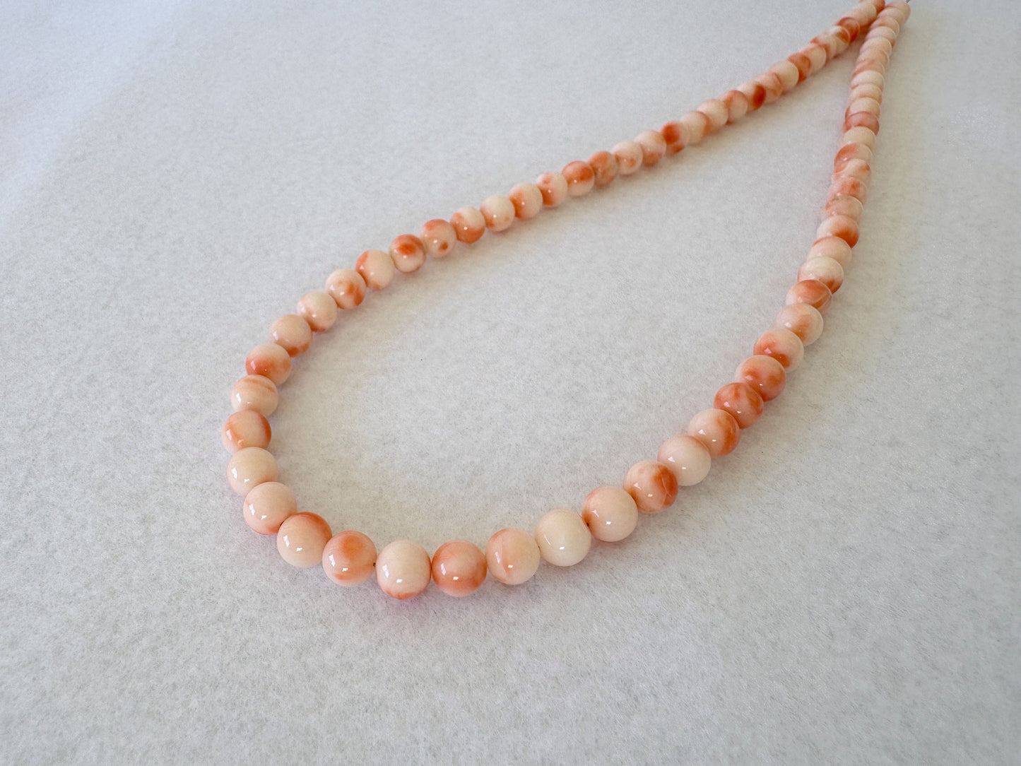 Natural Deep Sea Coral 6.6-6.9mm Round Beads Strand, Genuine Natural Pink/Orange/White Color Coral, 44.5cm, 17.5", For Jewelry making