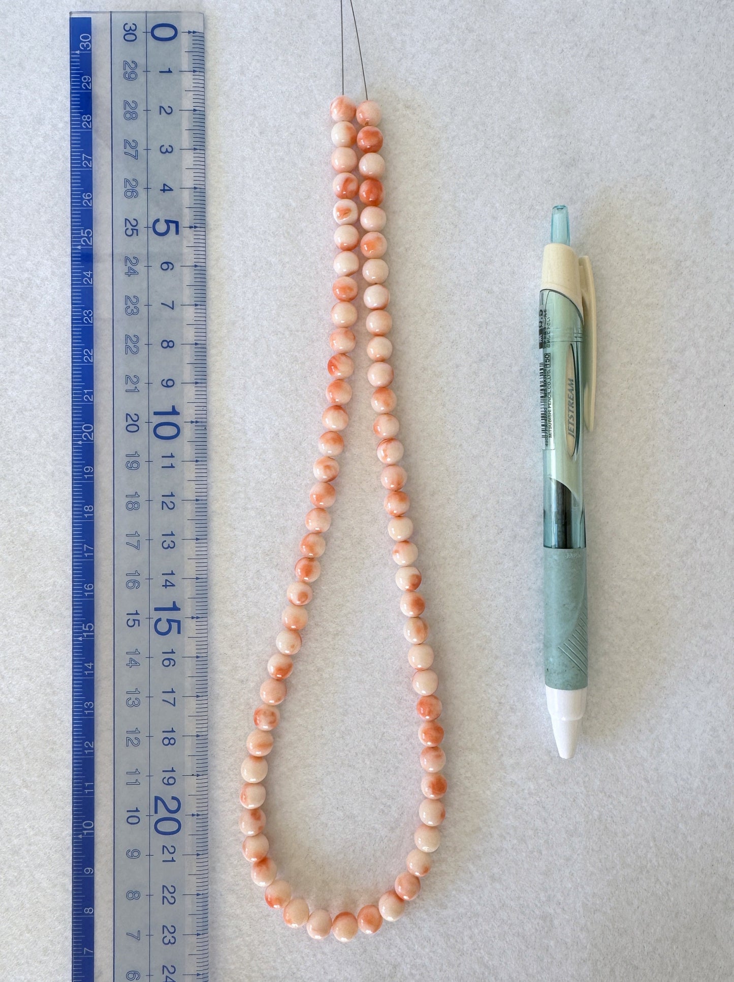 Natural Deep Sea Coral 6.6-6.9mm Round Beads Strand, Genuine Natural Pink/Orange/White Color Coral, 44.5cm, 17.5", For Jewelry making