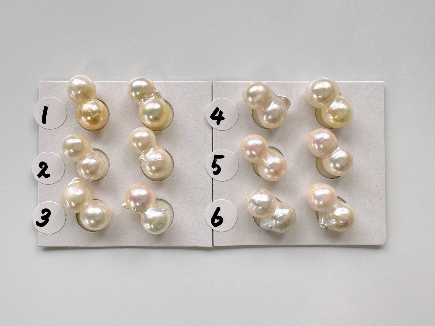 Japanese White Akoya Cultured Pearl, Twin Pearls loose, Peanut shape, Price per pair, Salt water pearl