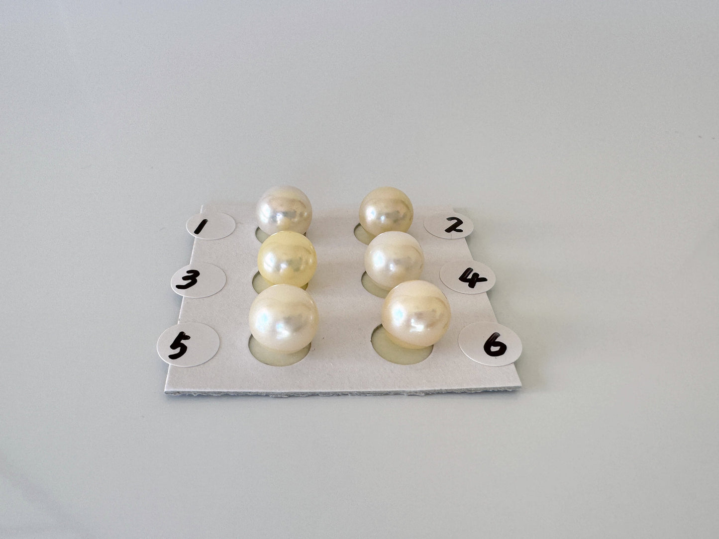 Japanese Cultured Akoya pearl 8.5mm, Natural Cream/Yellow Color, Half-Drilled Round loose, Price per Piecr, Salt water pearl