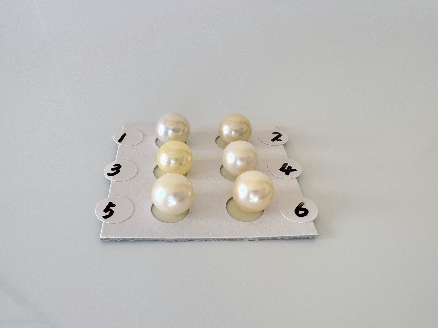 Japanese Cultured Akoya pearl 8.5mm, Natural Cream/Yellow Color, Half-Drilled Round loose, Price per Piecr, Salt water pearl