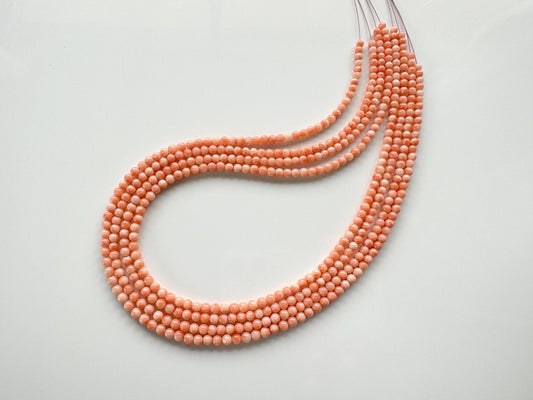 Natural Deep Sea Coral 3.5-4.3mm Round Beads Strand, Natural Orange/Pink Color Coral, 41cm, 16", For Jewelry Making, price per strand