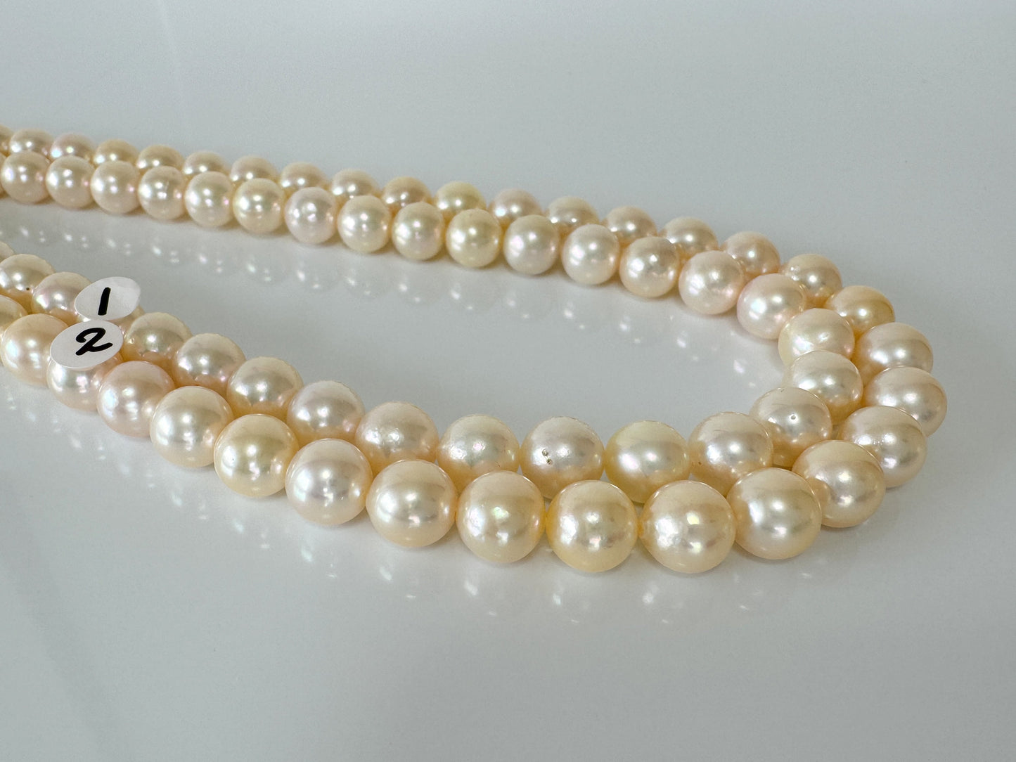 8.5-9mm Japanese Yellow Akoya Pearl Beads, Genuine Akoya Pearl, Full Strand, 40cm , 15.7", Salt water pearl