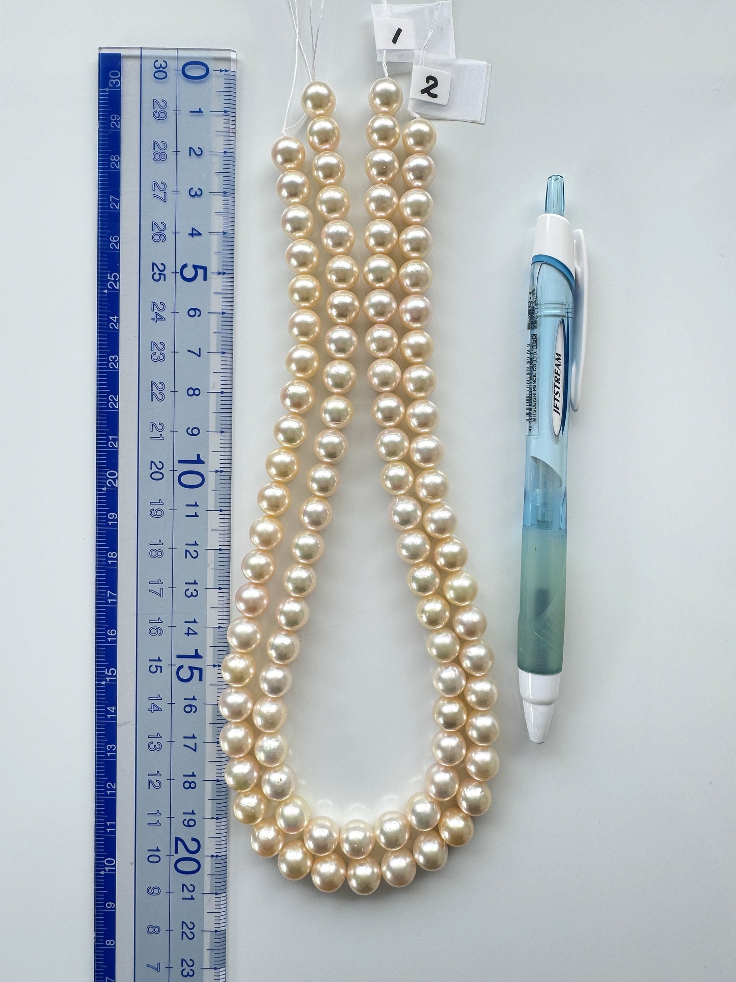 8.5-9mm Japanese Yellow Akoya Pearl Beads, Genuine Akoya Pearl, Full Strand, 40cm , 15.7", Salt water pearl