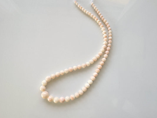 Natural Deep sea, Midway coral,  Light pink  color round beads strand 3.8-10.2mm ,16inches, 41cm, natural color coral