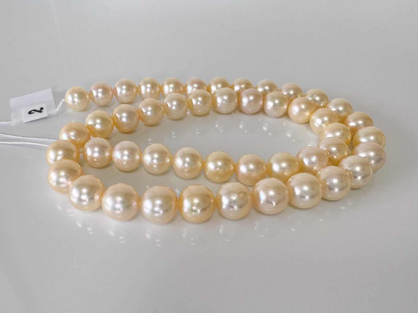 8.5-9mm Japanese Yellow Akoya Pearl Beads, Genuine Akoya Pearl, Full Strand, 40cm , 15.7", Salt water pearl