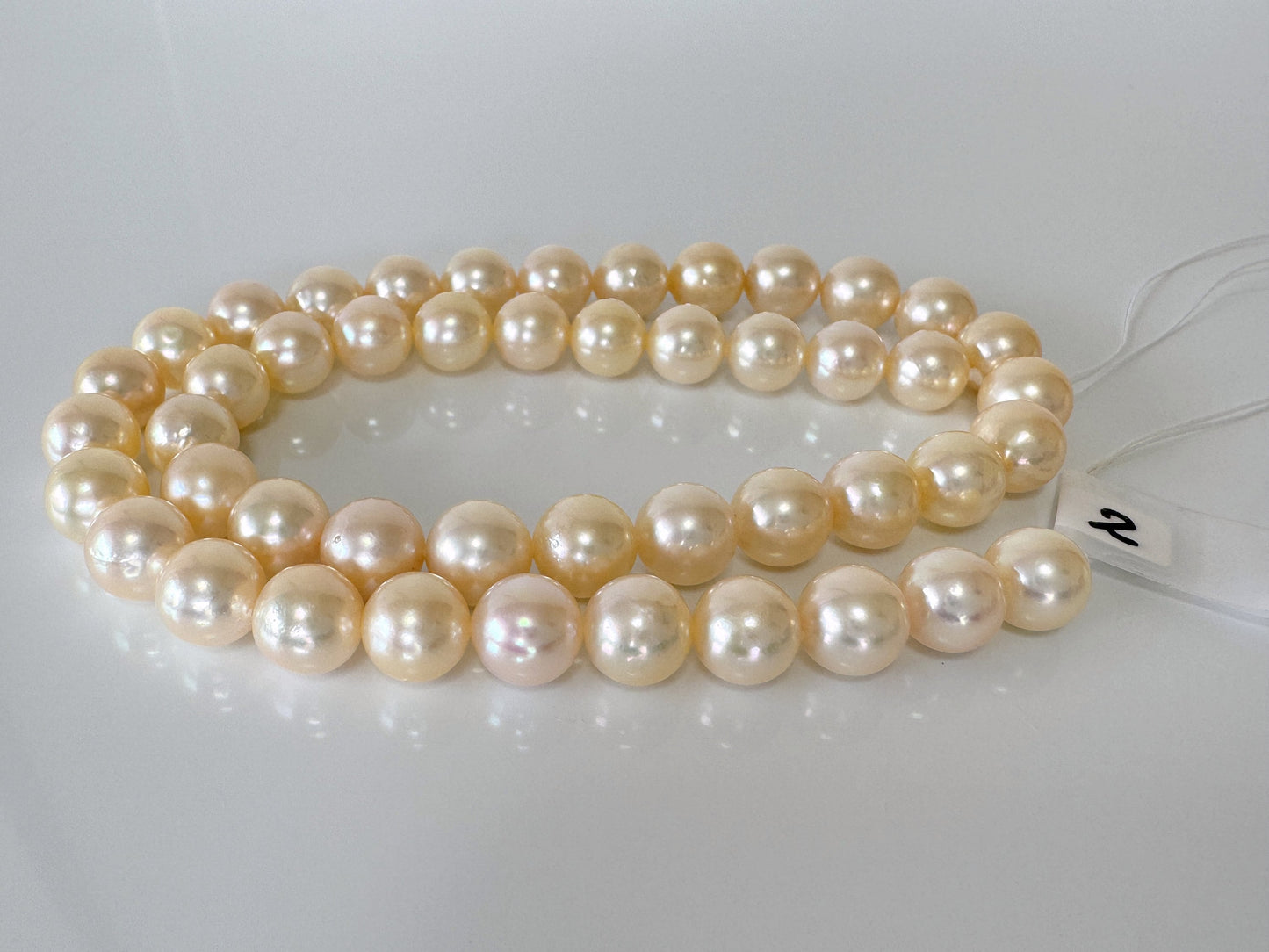 8.5-9mm Japanese Yellow Akoya Pearl Beads, Genuine Akoya Pearl, Full Strand, 40cm , 15.7", Salt water pearl